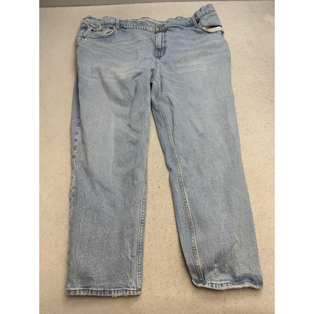 Abercrombie & Fitch Jeans Womens 37 24S Blue 90s Straight High Rise Distressed